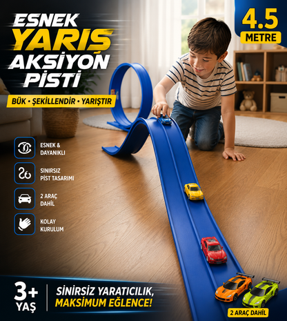 Esnek Yarış-Aksiyon Pisti 4.5 Mt - Flex track