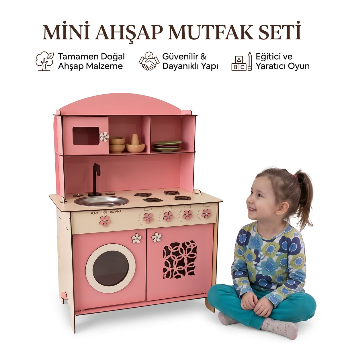 Premium Ahşap Mutfak Oyuncak Seti