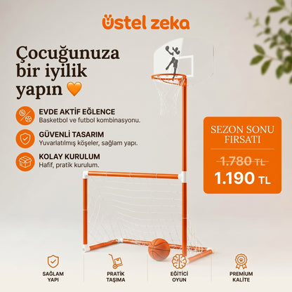 Portatif Çift Fonksiyonlu Basketbol ve Futbol Seti
