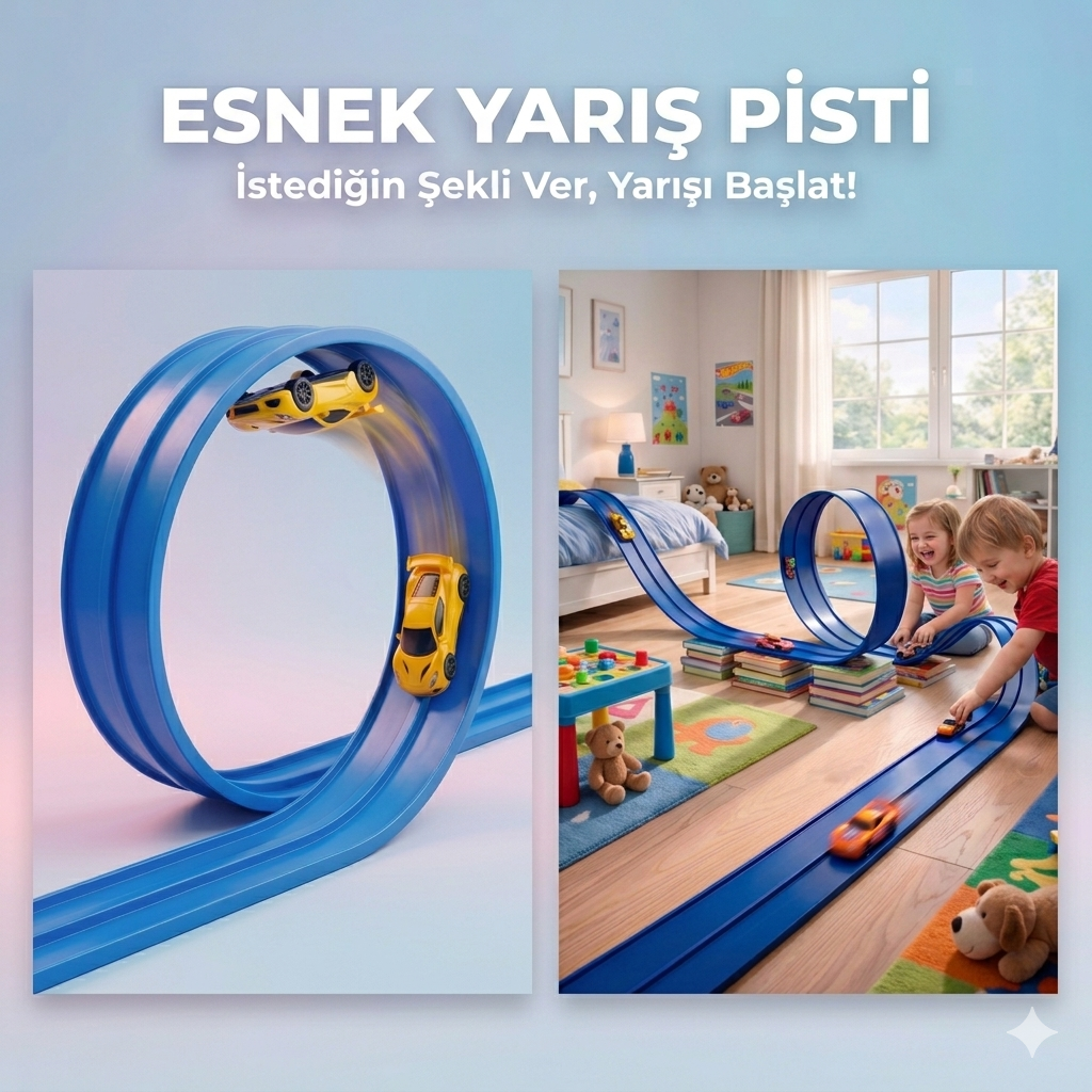 Esnek Yarış-Aksiyon Pisti 4.5 Mt - Flex track
